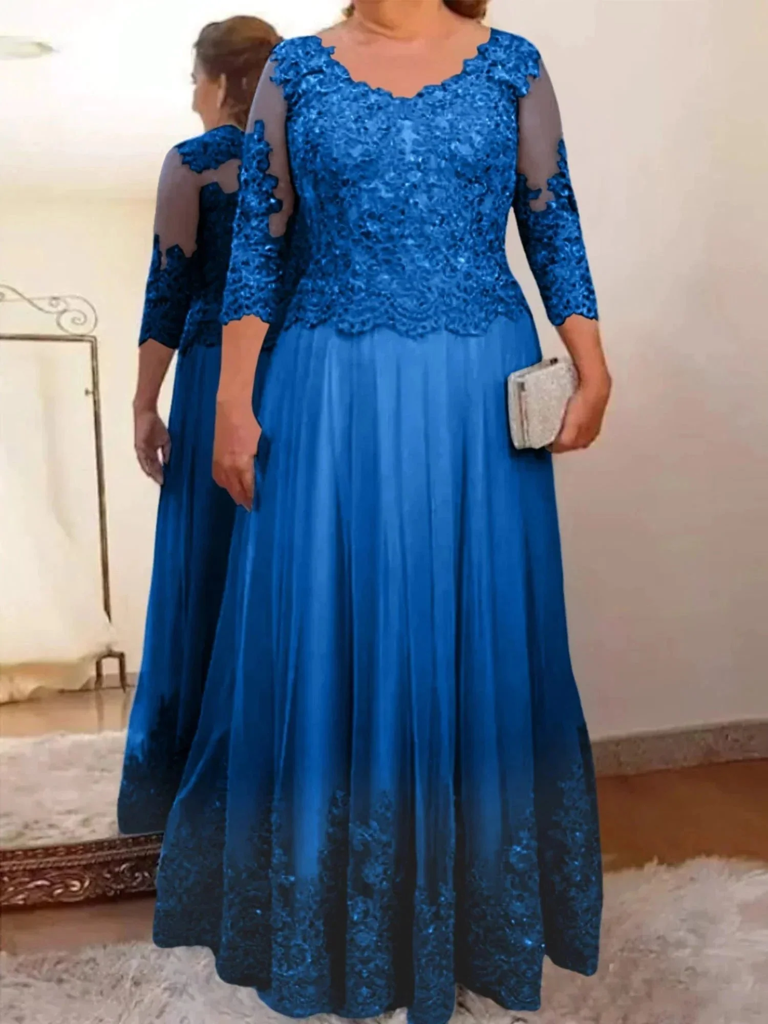 A-Line/Princess Tulle Mother of the Bride Dresses with Applique - Image 28