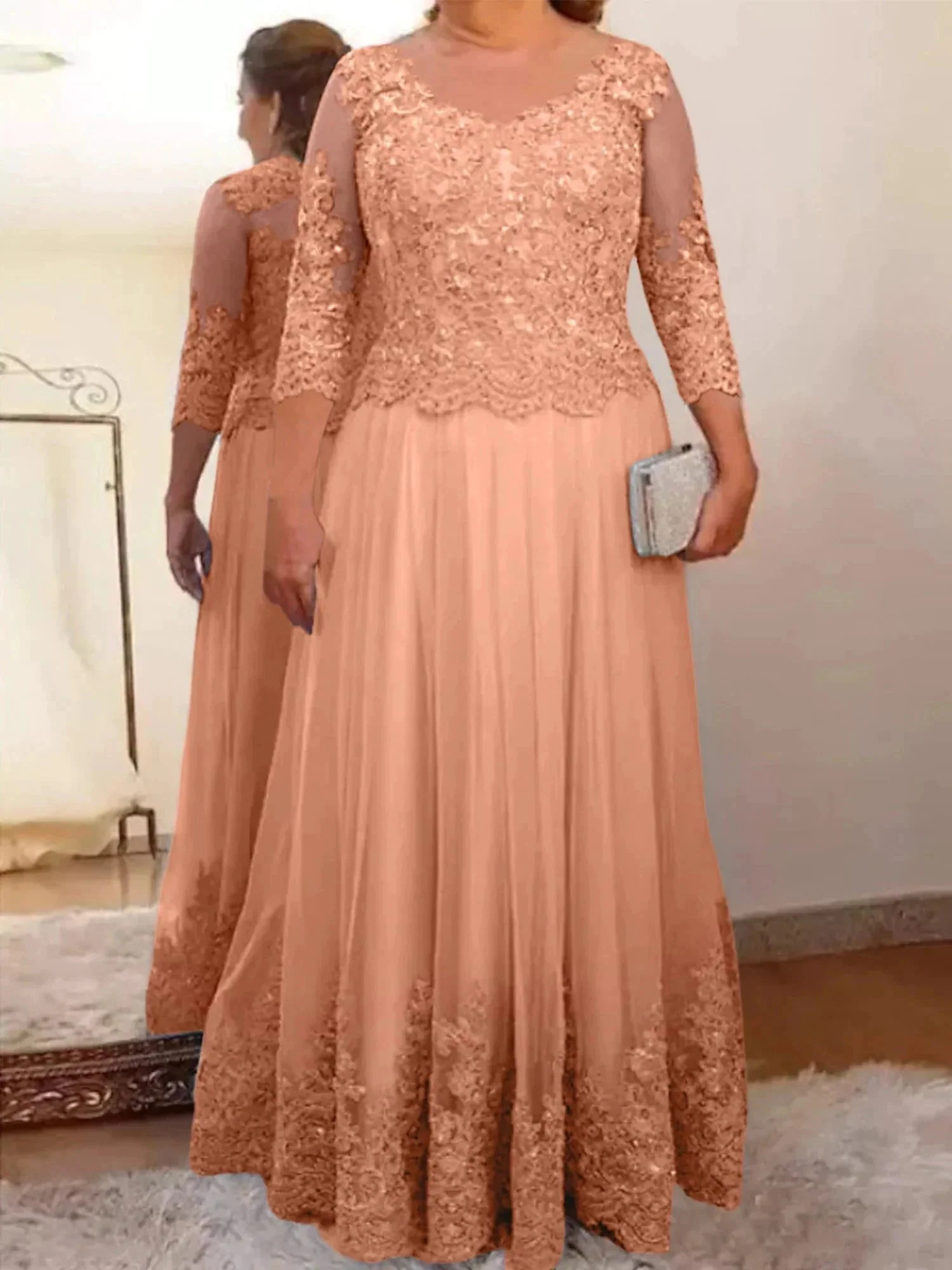 A-Line/Princess Tulle Mother of the Bride Dresses with Applique - Image 31