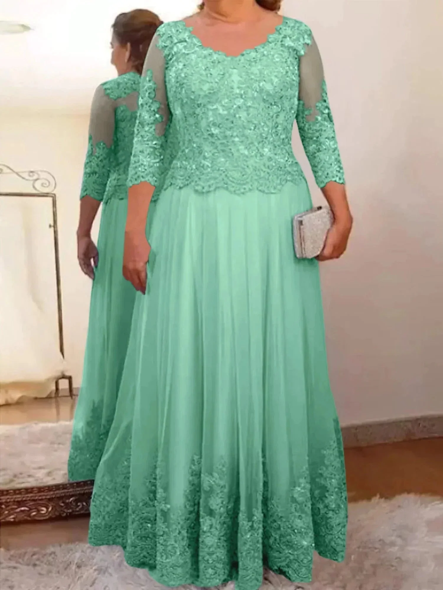 A-Line/Princess Tulle Mother of the Bride Dresses with Applique - Image 33