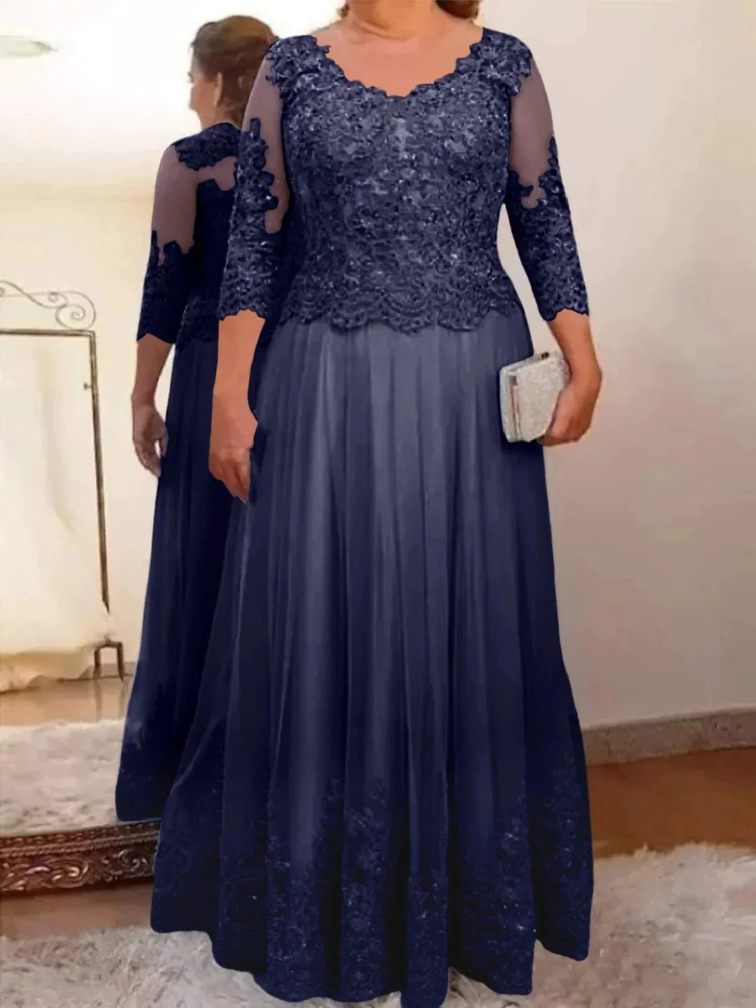 A-Line/Princess Tulle Mother of the Bride Dresses with Applique - Image 35