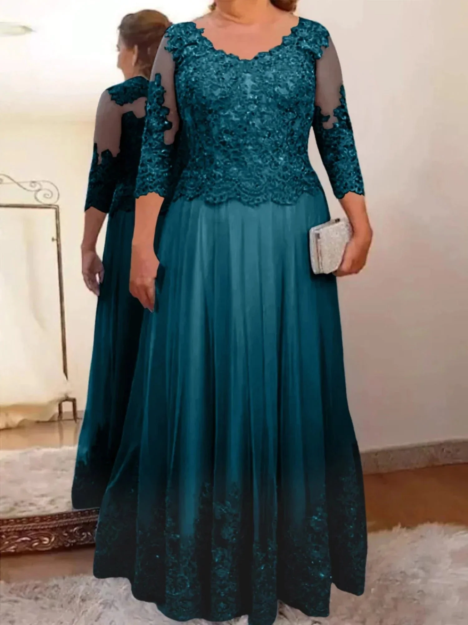 A-Line/Princess Tulle Mother of the Bride Dresses with Applique - Image 37