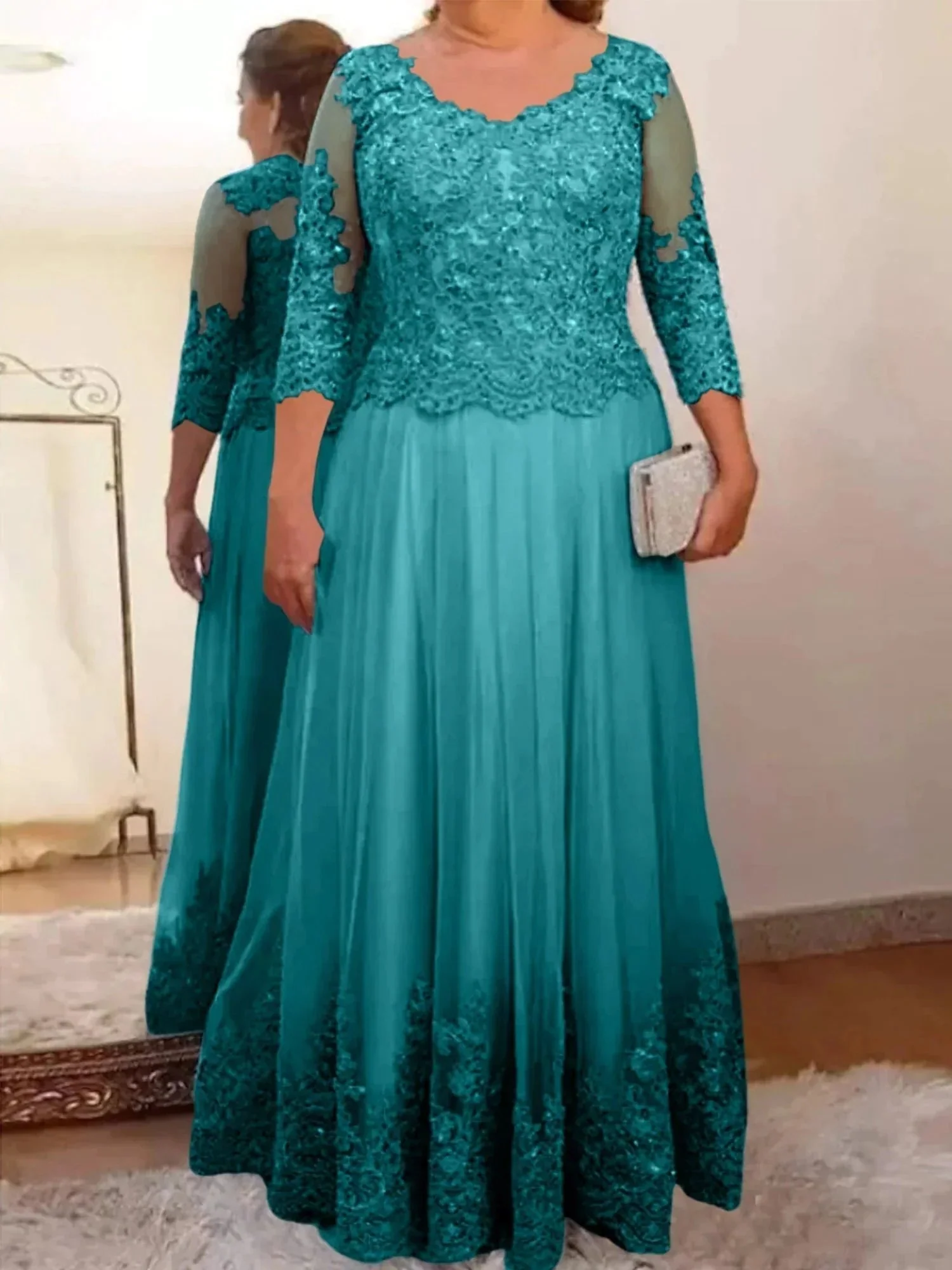 A-Line/Princess Tulle Mother of the Bride Dresses with Applique - Image 41