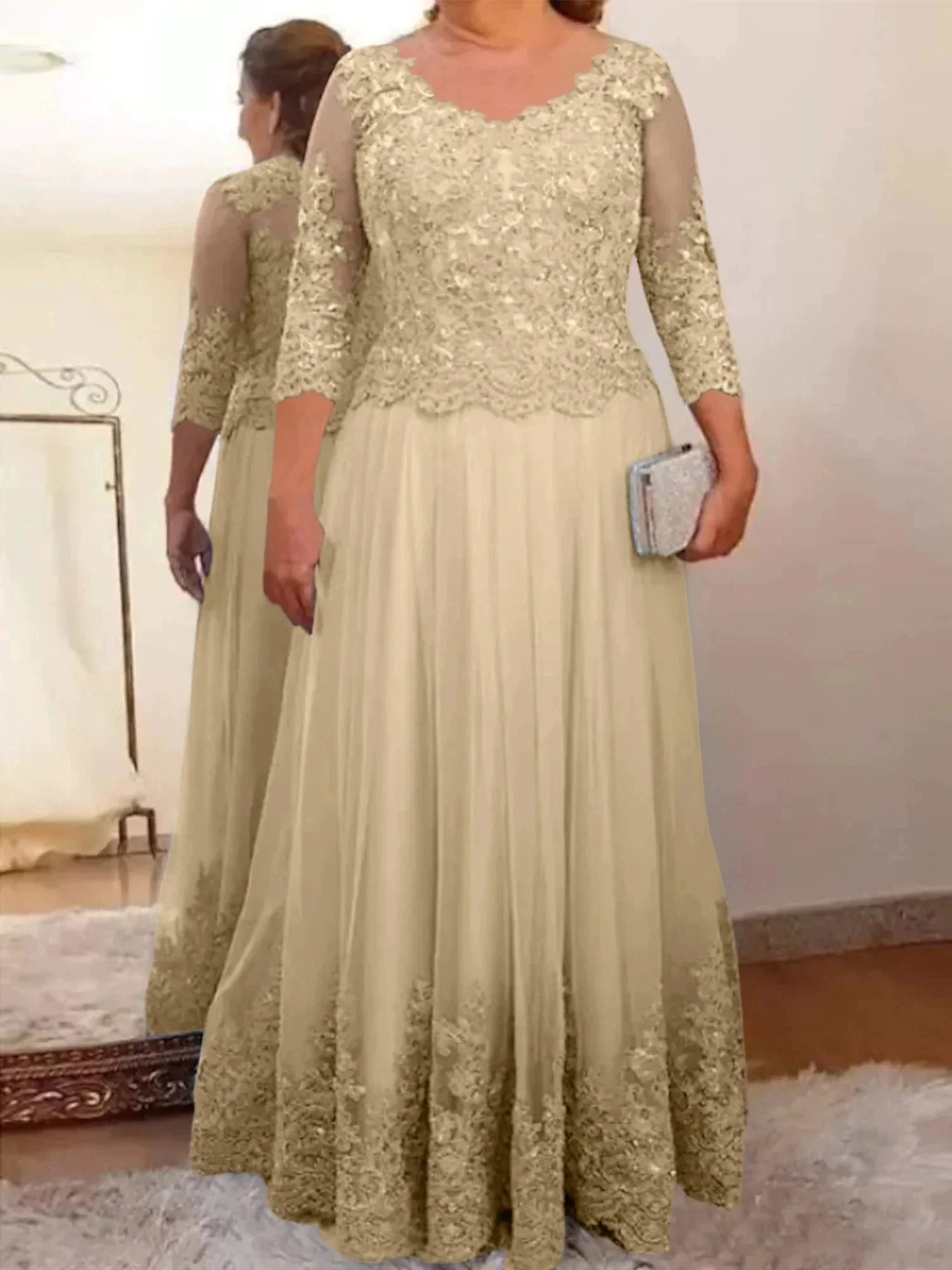 A-Line/Princess Tulle Mother of the Bride Dresses with Applique - Image 46