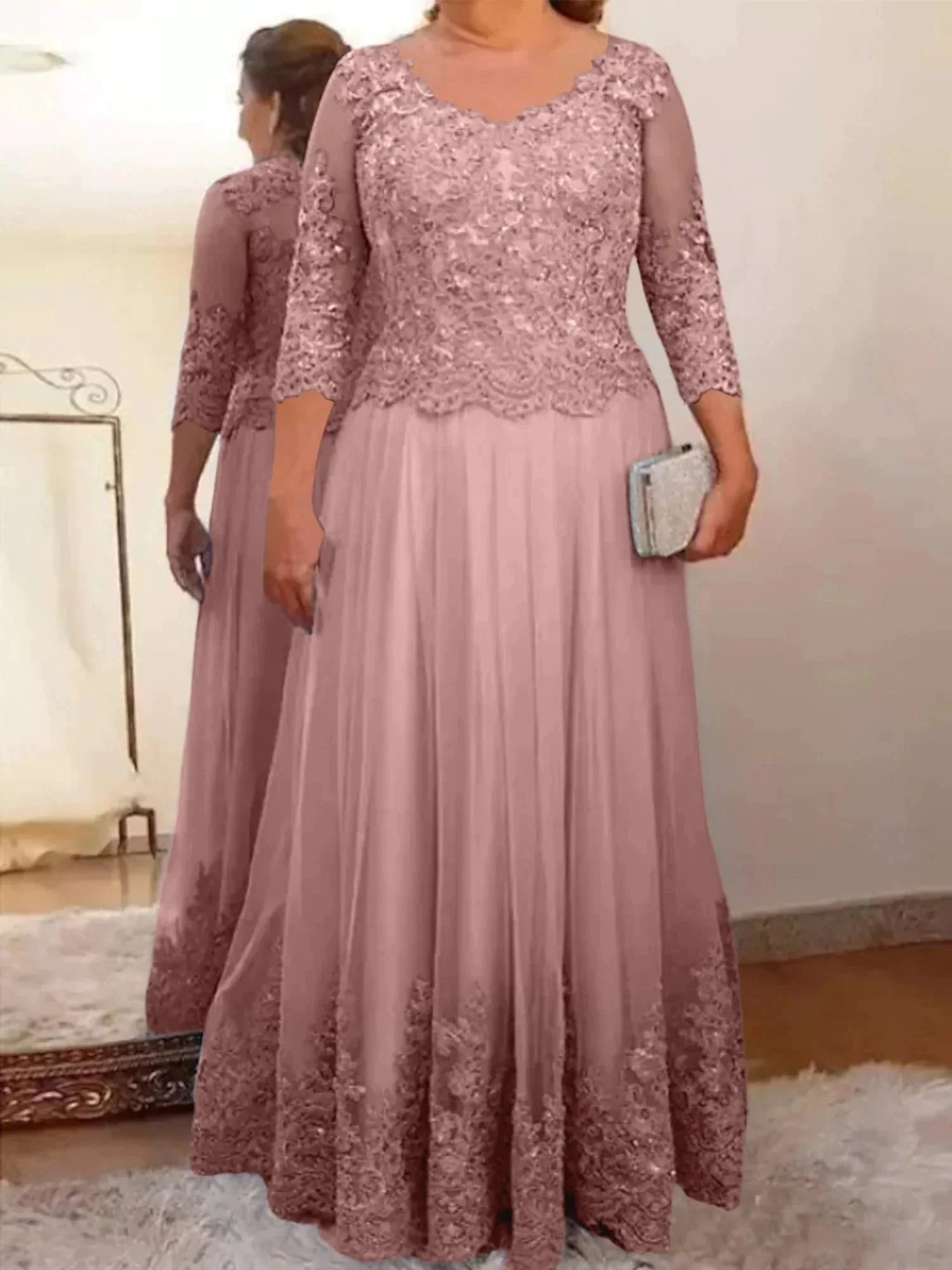 A-Line/Princess Tulle Mother of the Bride Dresses with Applique - Image 49