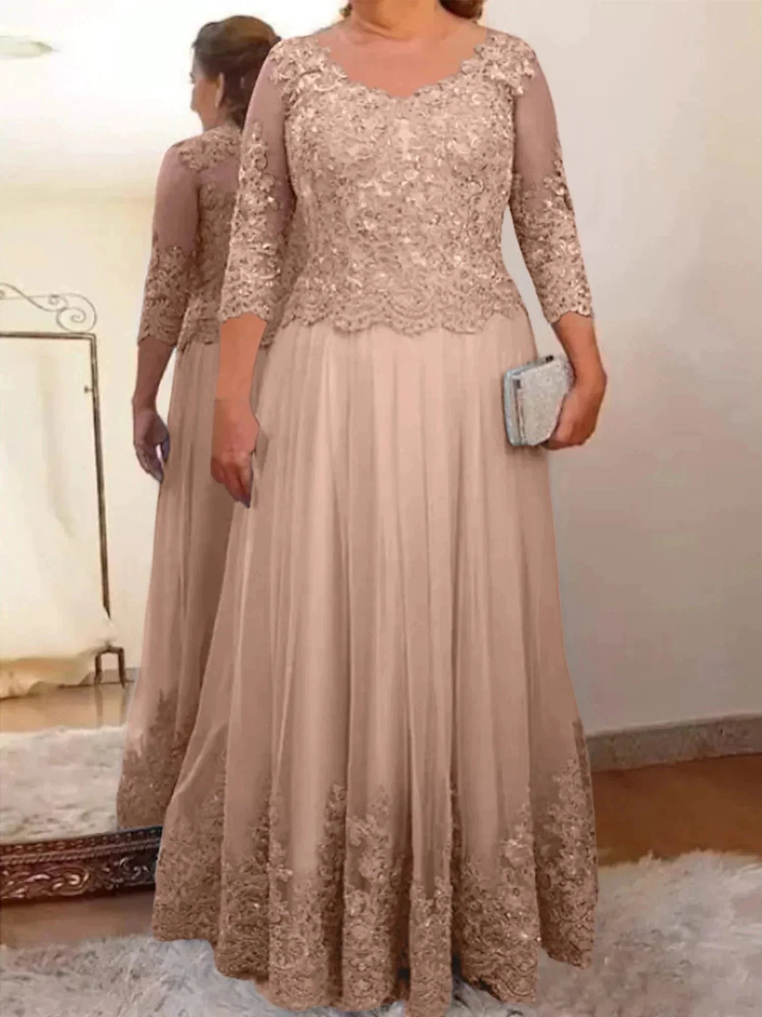 A-Line/Princess Tulle Mother of the Bride Dresses with Applique - Image 51