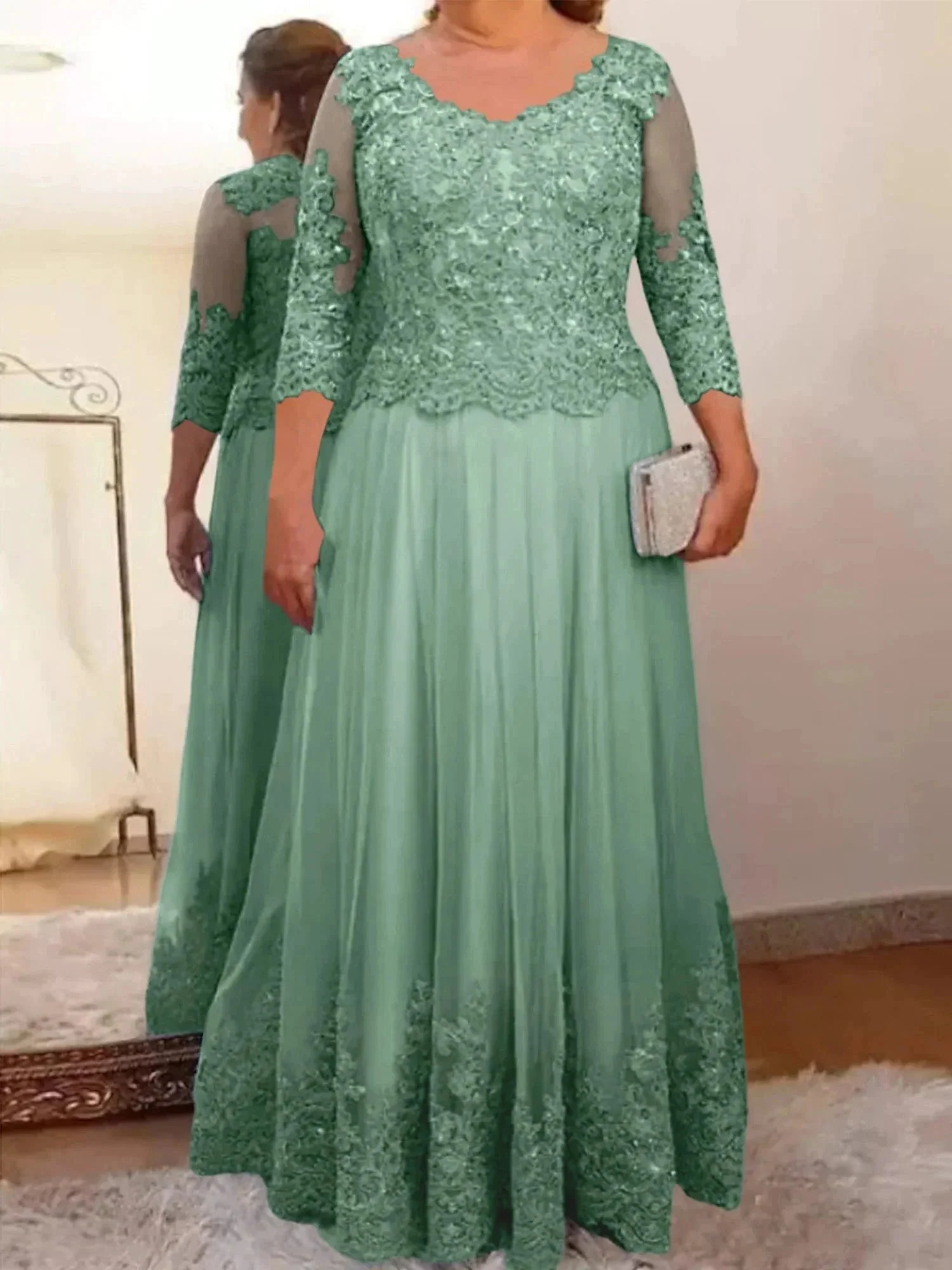 A-Line/Princess Tulle Mother of the Bride Dresses with Applique - Image 54