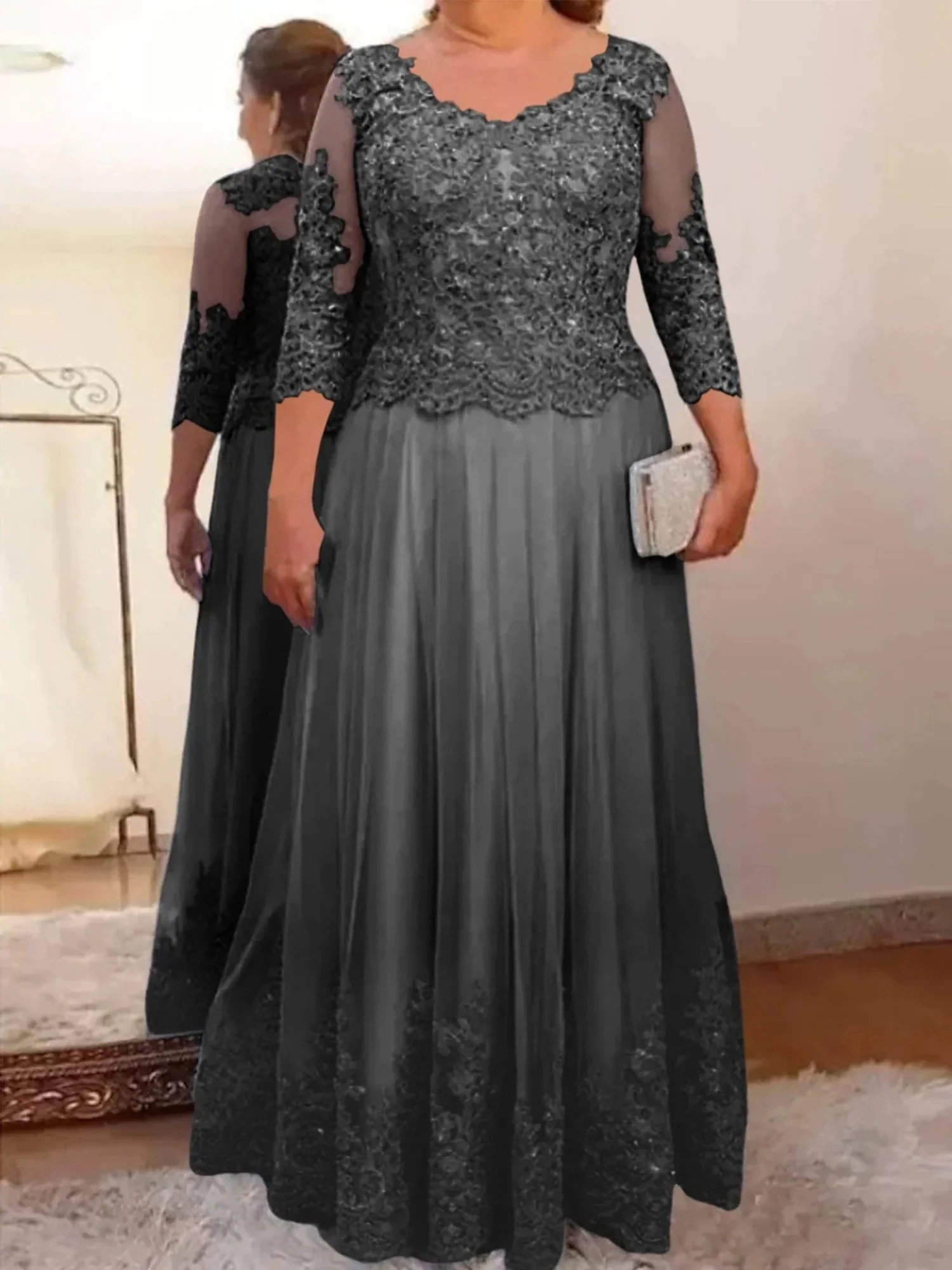 A-Line/Princess Tulle Mother of the Bride Dresses with Applique - Image 57