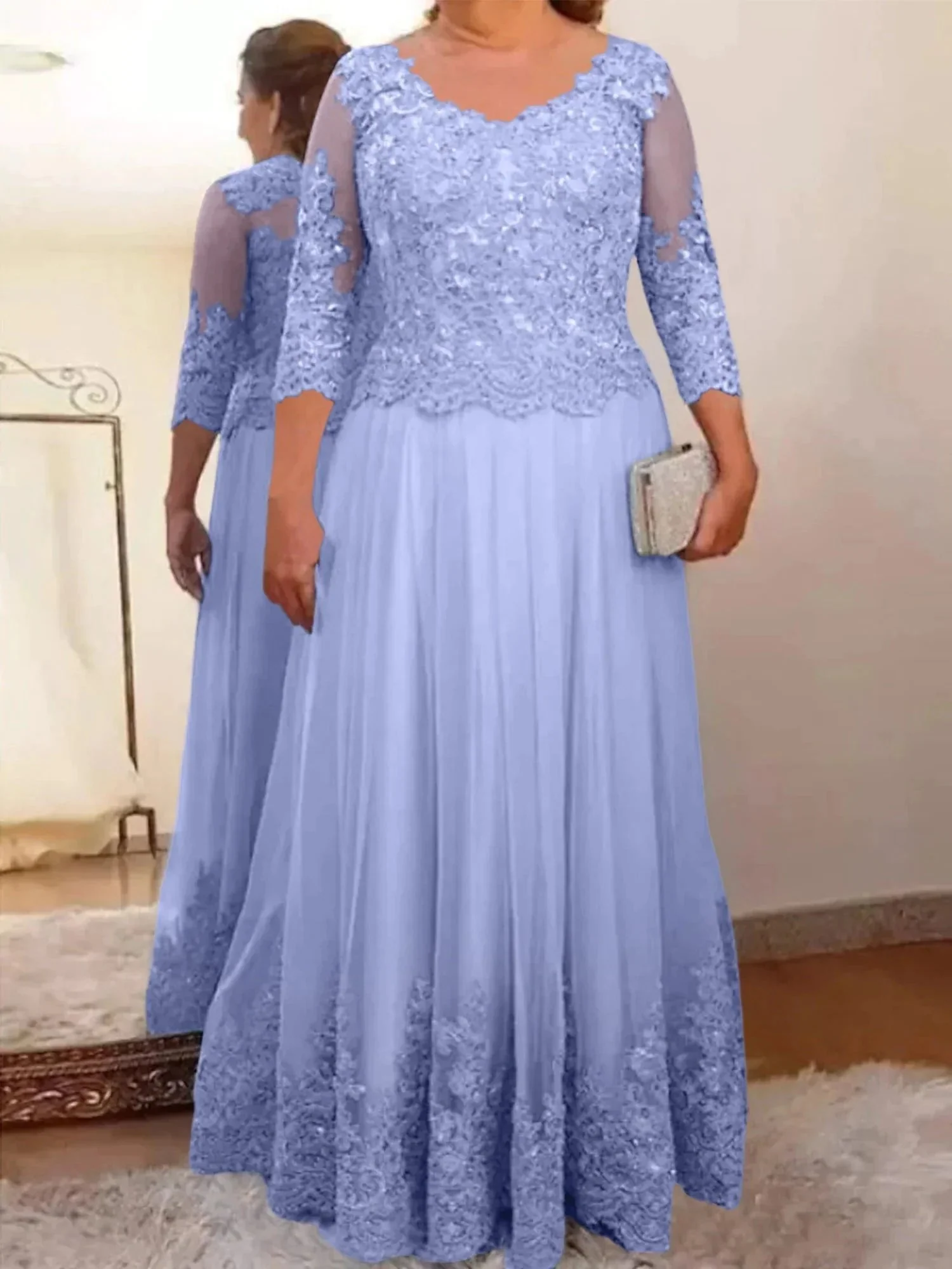 A-Line/Princess Tulle Mother of the Bride Dresses with Applique - Image 60