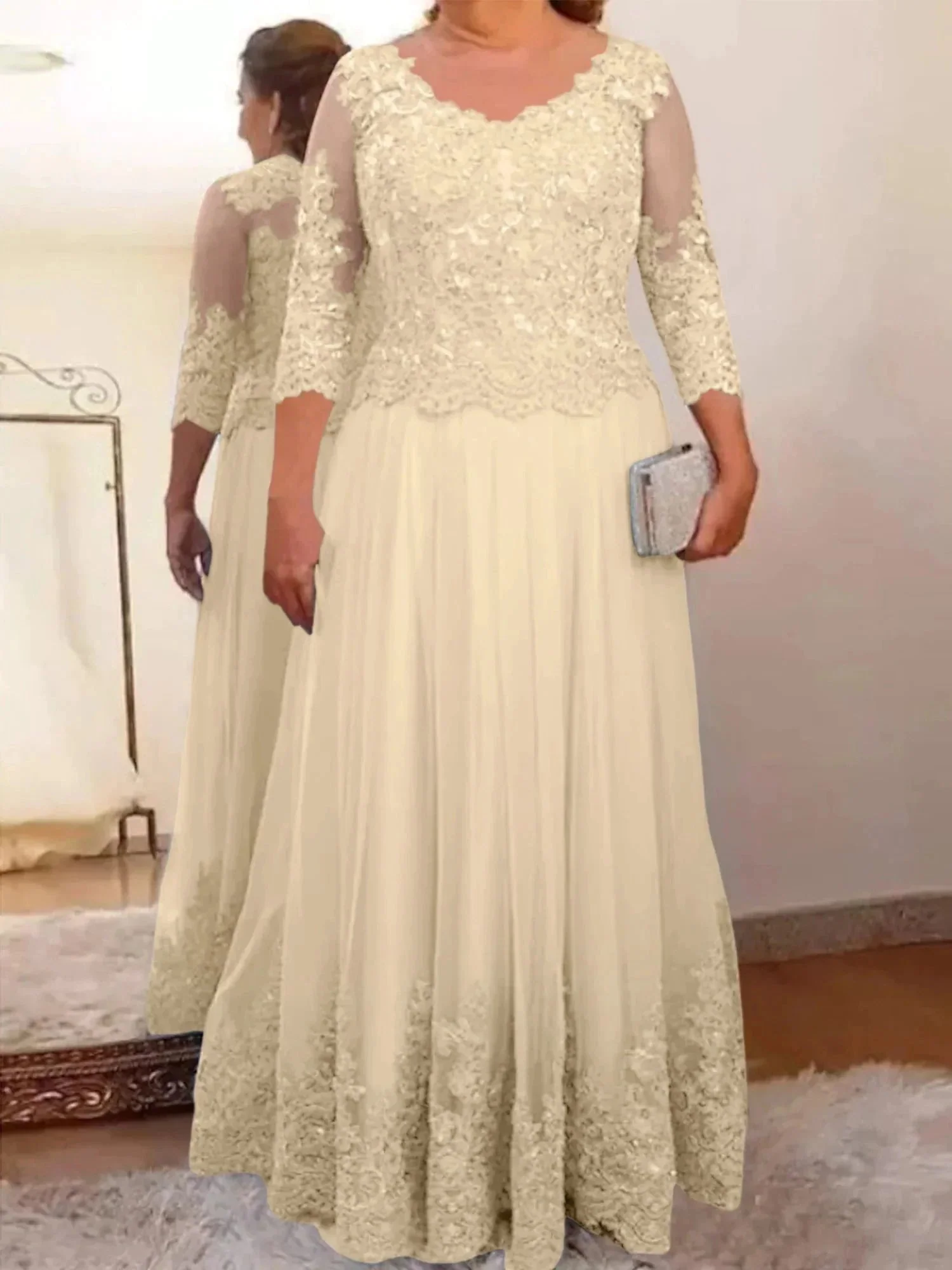 A-Line/Princess Tulle Mother of the Bride Dresses with Applique - Image 62