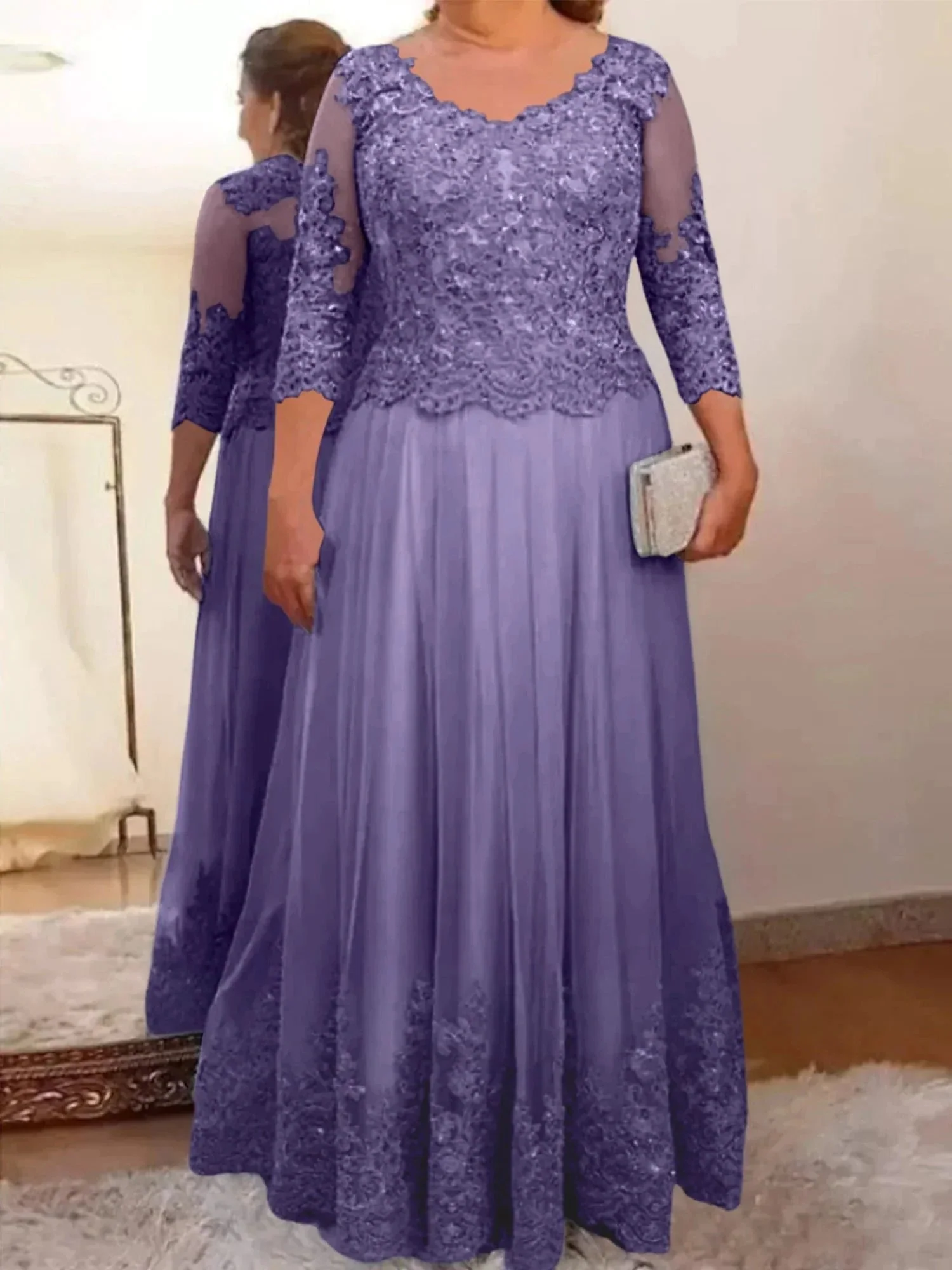 A-Line/Princess Tulle Mother of the Bride Dresses with Applique - Image 64