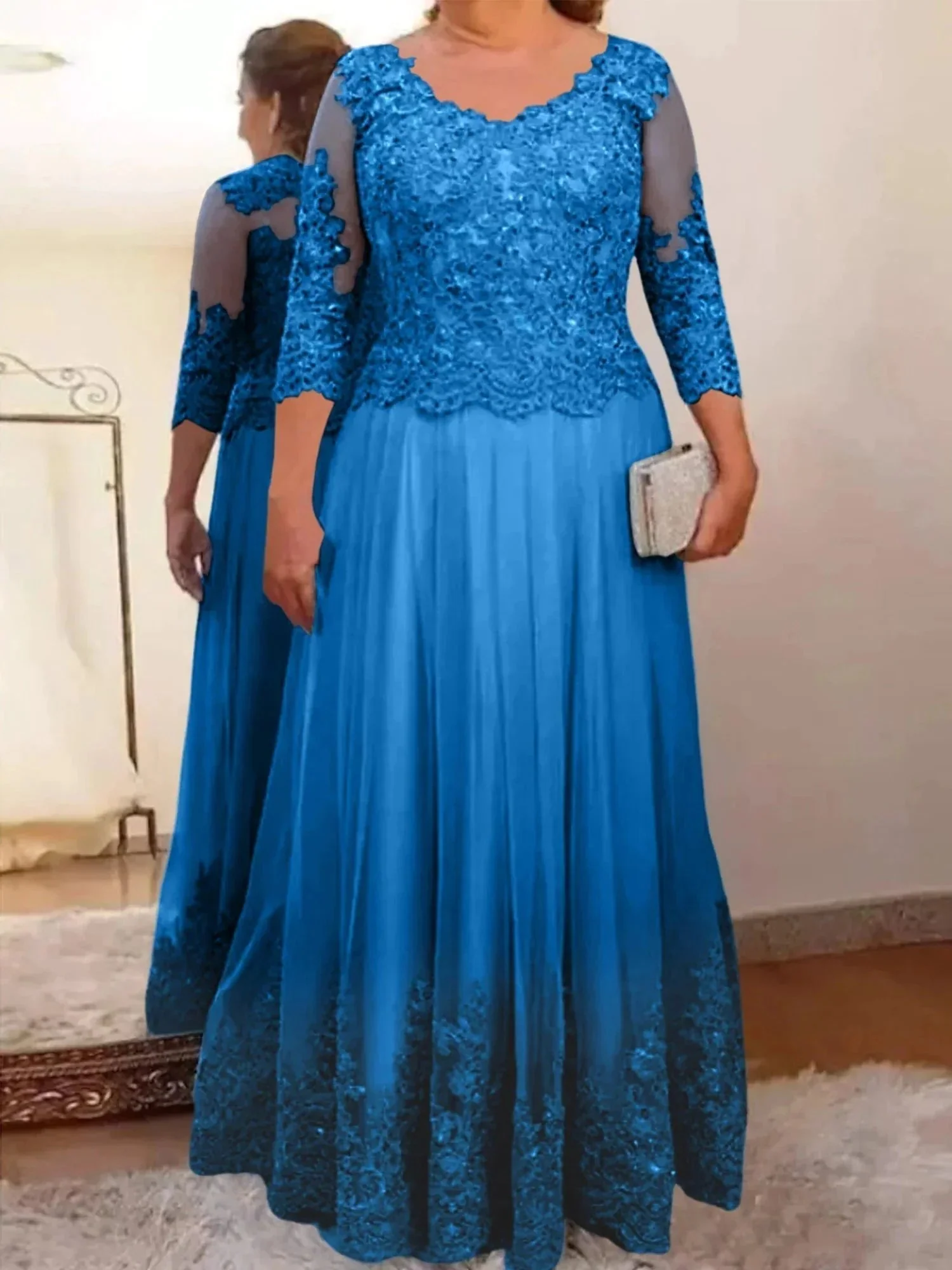 A-Line/Princess Tulle Mother of the Bride Dresses with Applique - Image 65