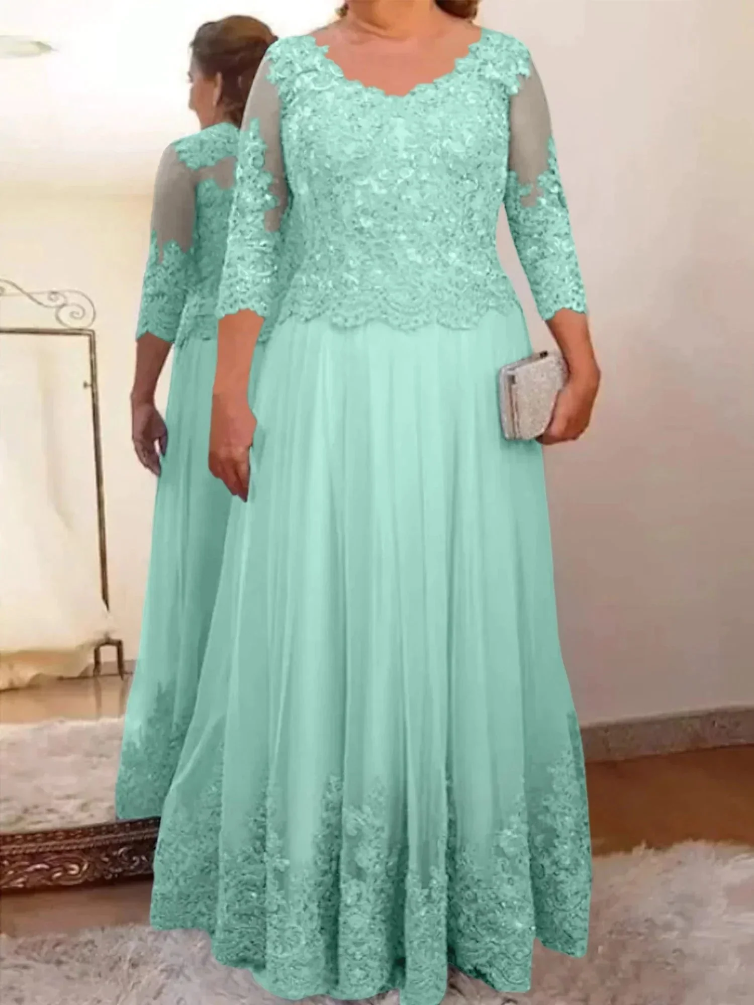 A-Line/Princess Tulle Mother of the Bride Dresses with Applique - Image 66