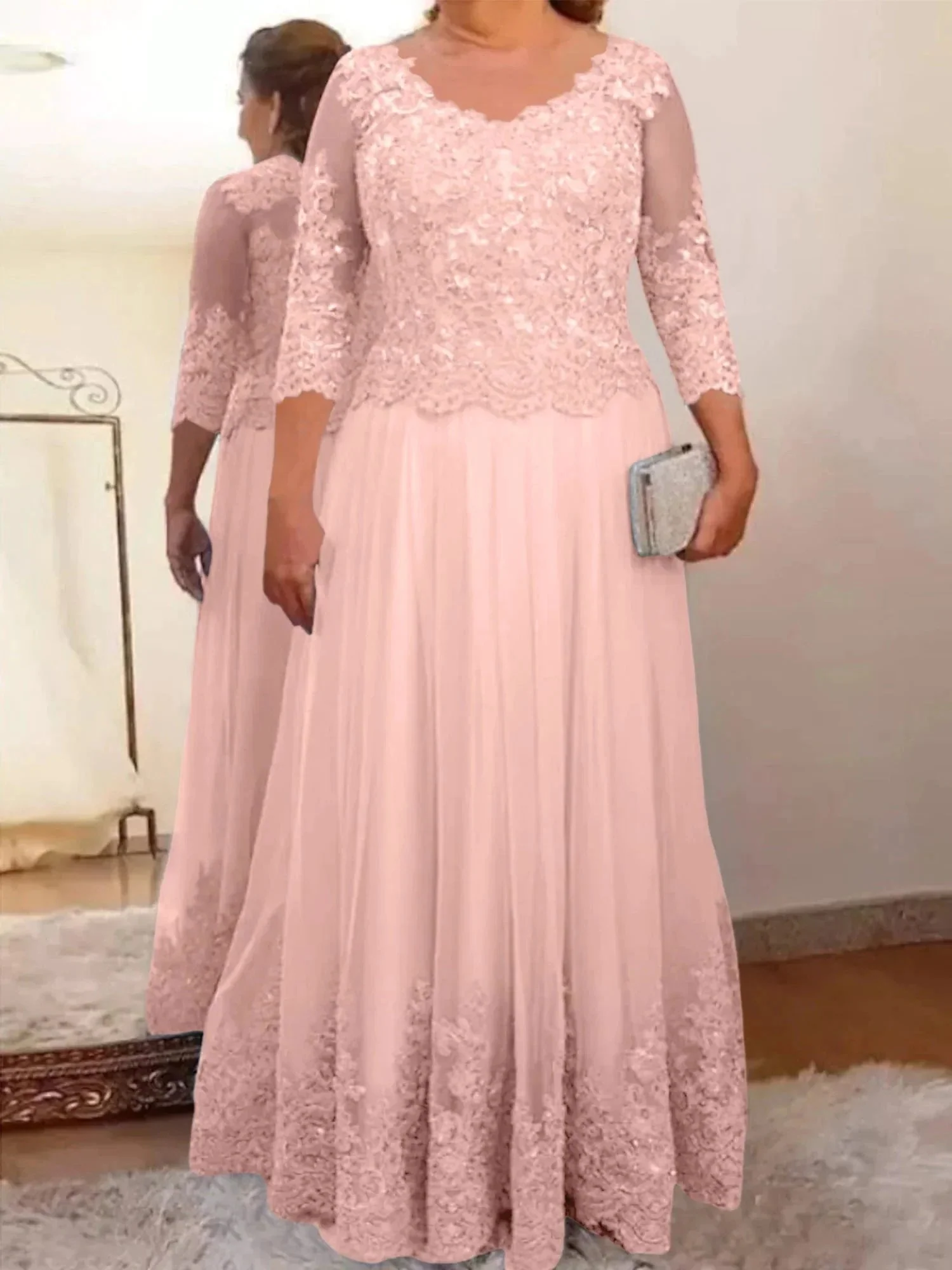A-Line/Princess Tulle Mother of the Bride Dresses with Applique - Image 7
