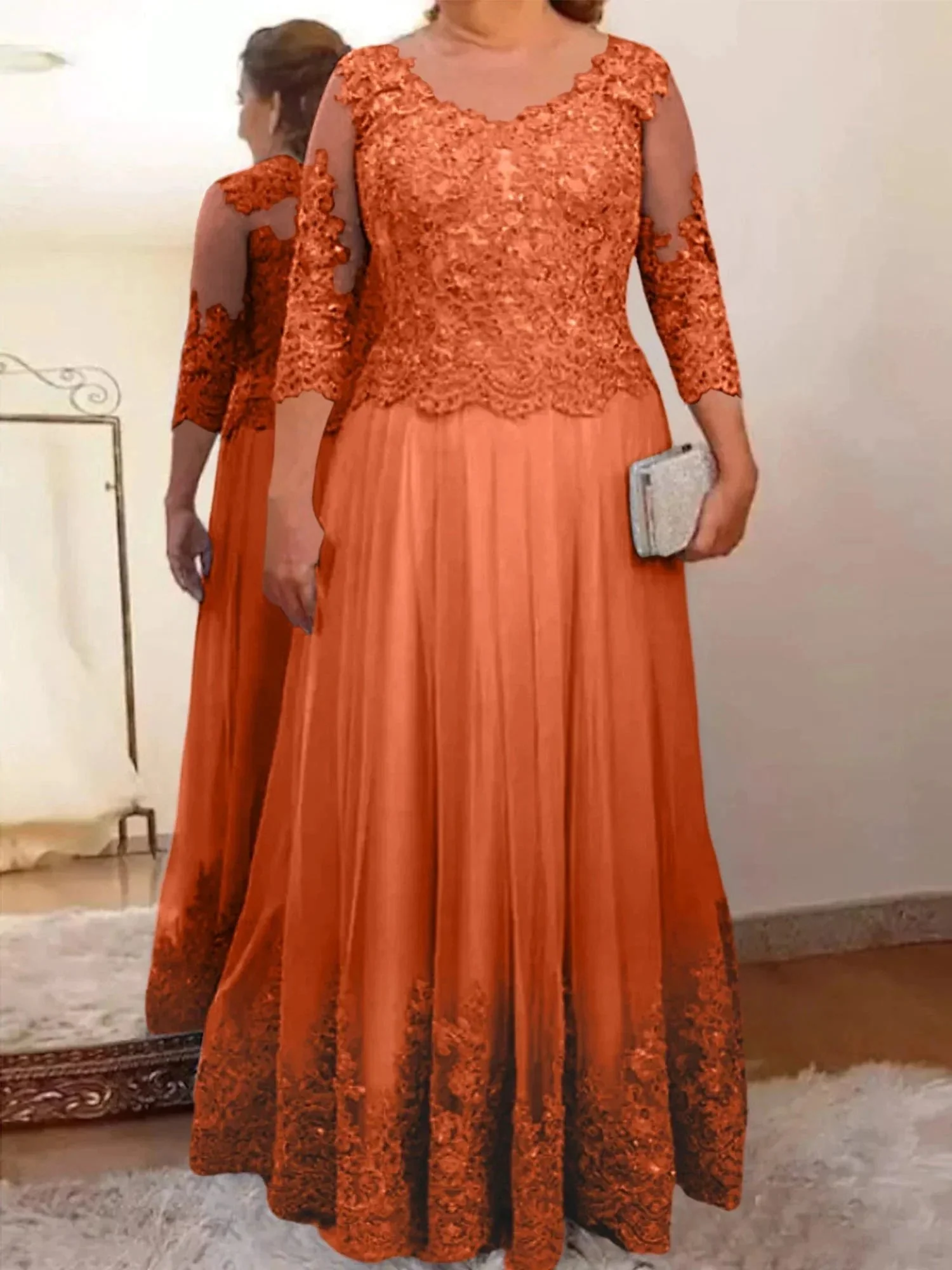 A-Line/Princess Tulle Mother of the Bride Dresses with Applique - Image 8