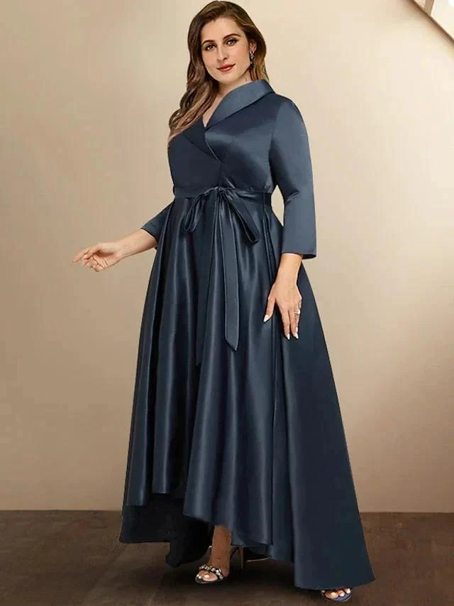 A-Line/Princess V-Neck Asymmetrical Mother of the Bride Dresses - Image 3