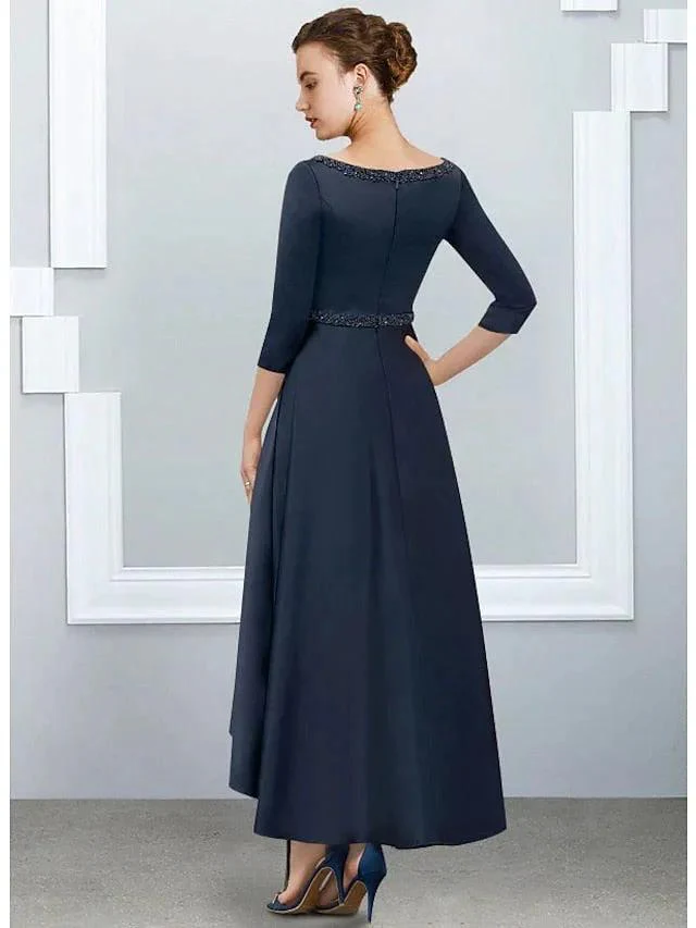 A-Line/Princess V-Neck Asymmetrical Mother of the Bride Dresses - Image 2