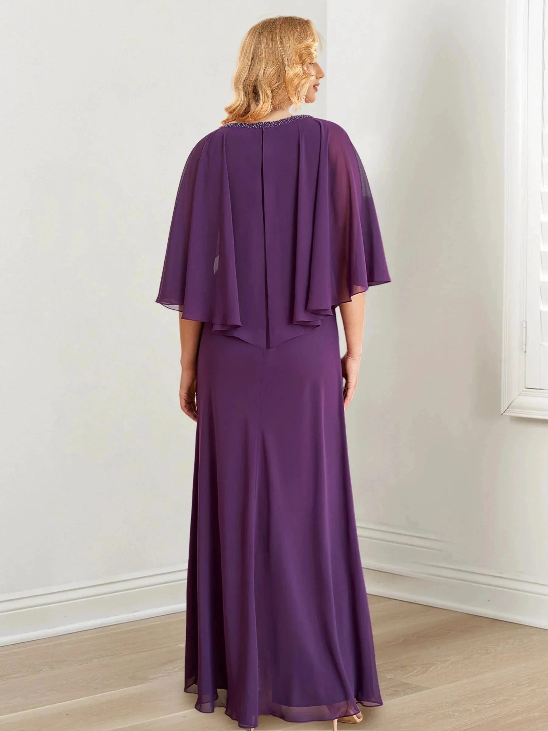 A-Line/Princess V-Neck Floor-Length Mother of the Bride Dresses - Image 2