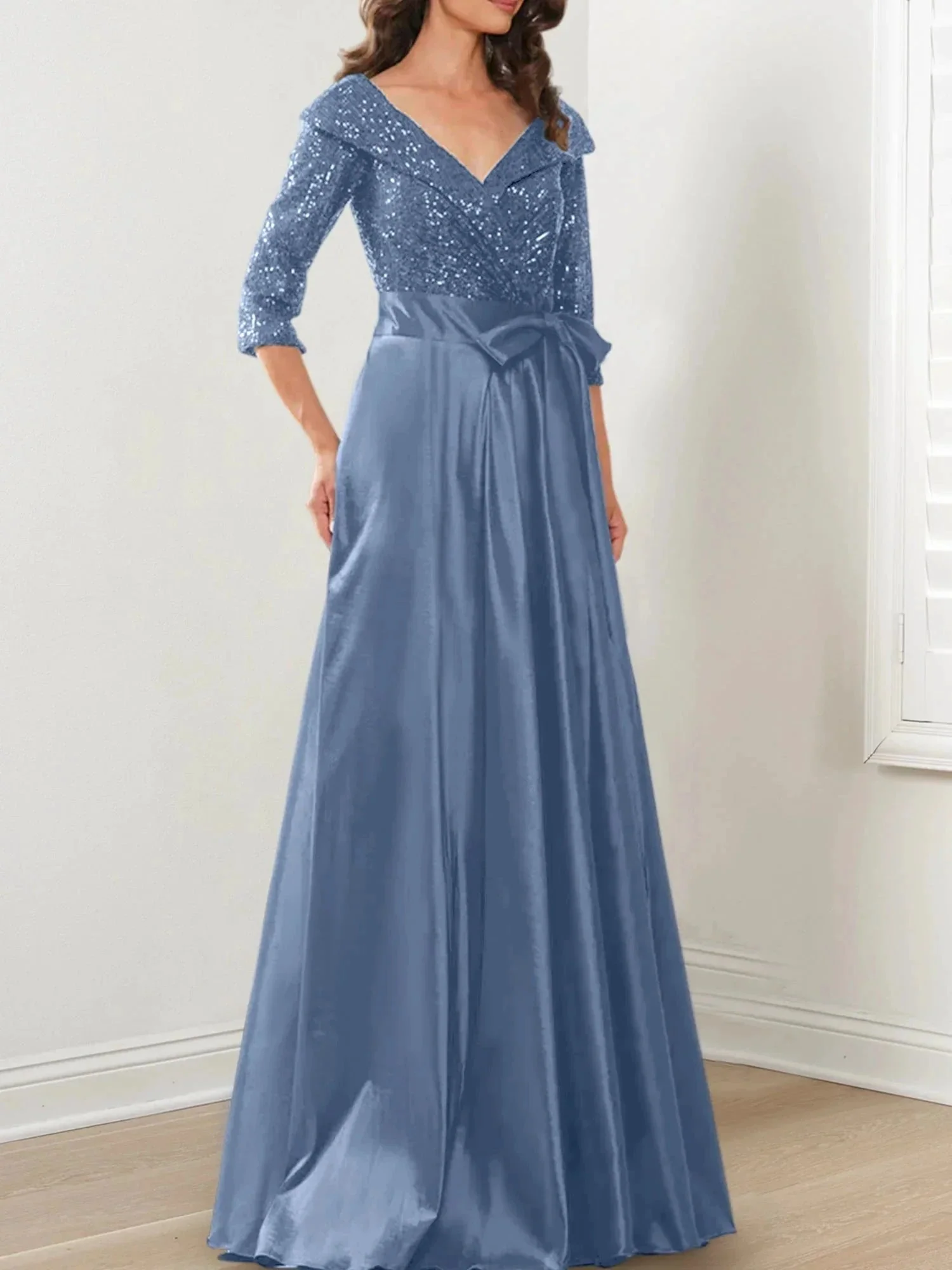 A-Line/Princess V-Neck Floor-Length Mother of the Bride Dresses - Image 132