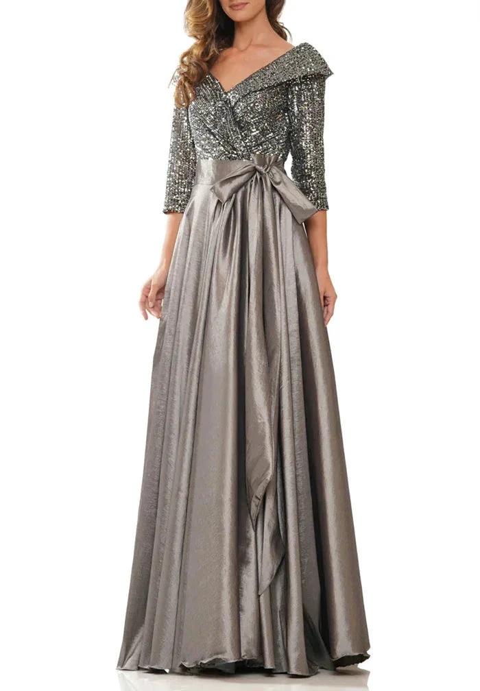 A-Line/Princess V-Neck Floor-Length Mother of the Bride Dresses - Image 3