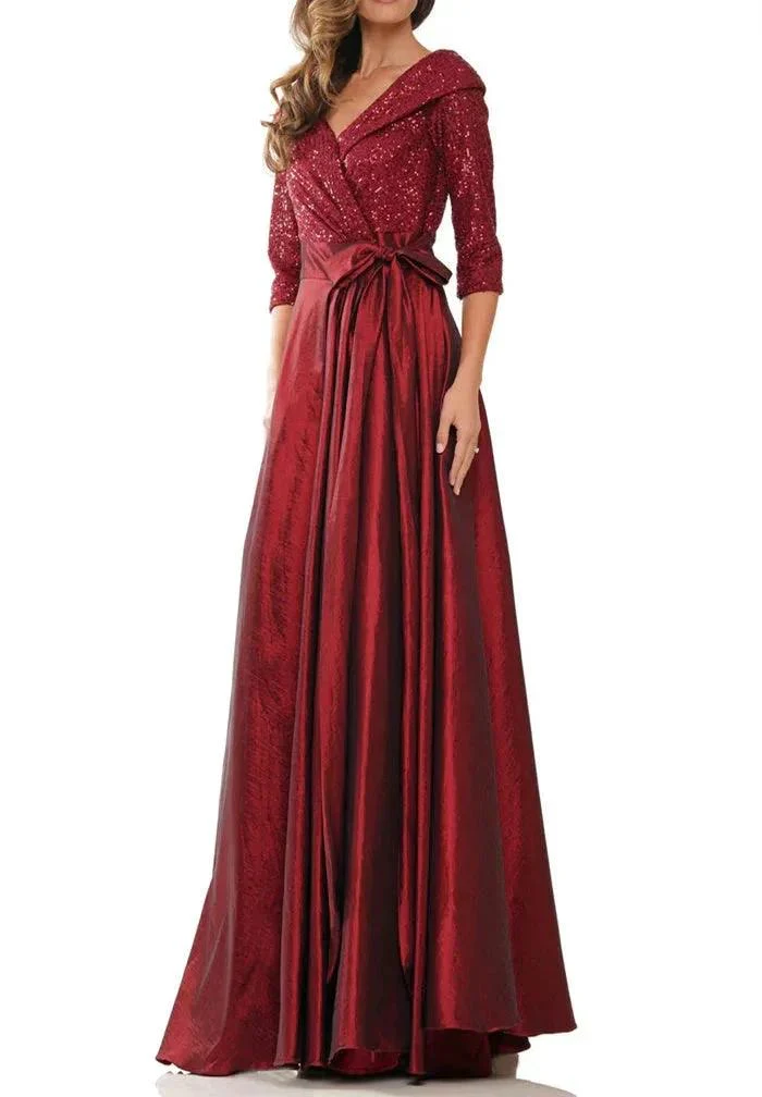A-Line/Princess V-Neck Floor-Length Mother of the Bride Dresses - Image 4