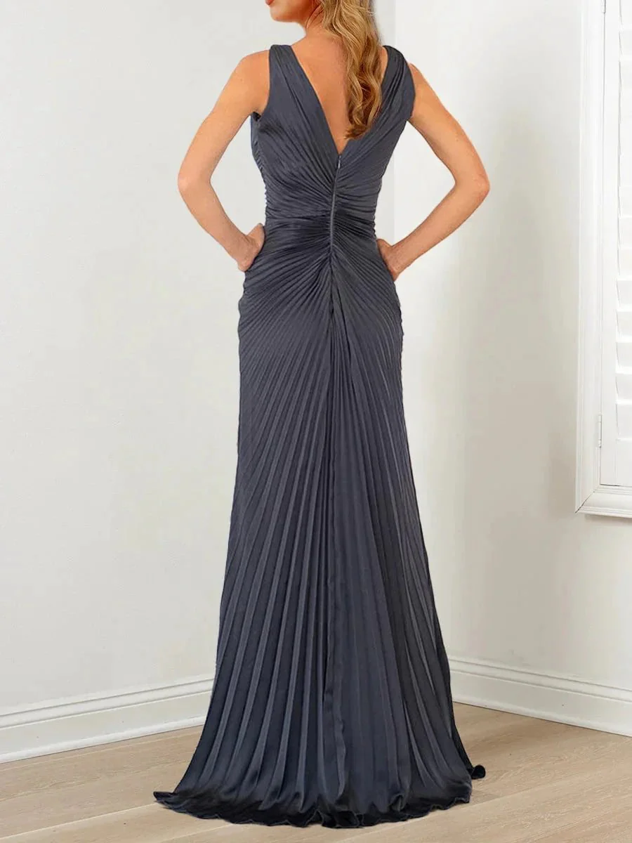 A-Line/Princess V-Neck Floor Length Mother of the Bride Dresses - Image 2