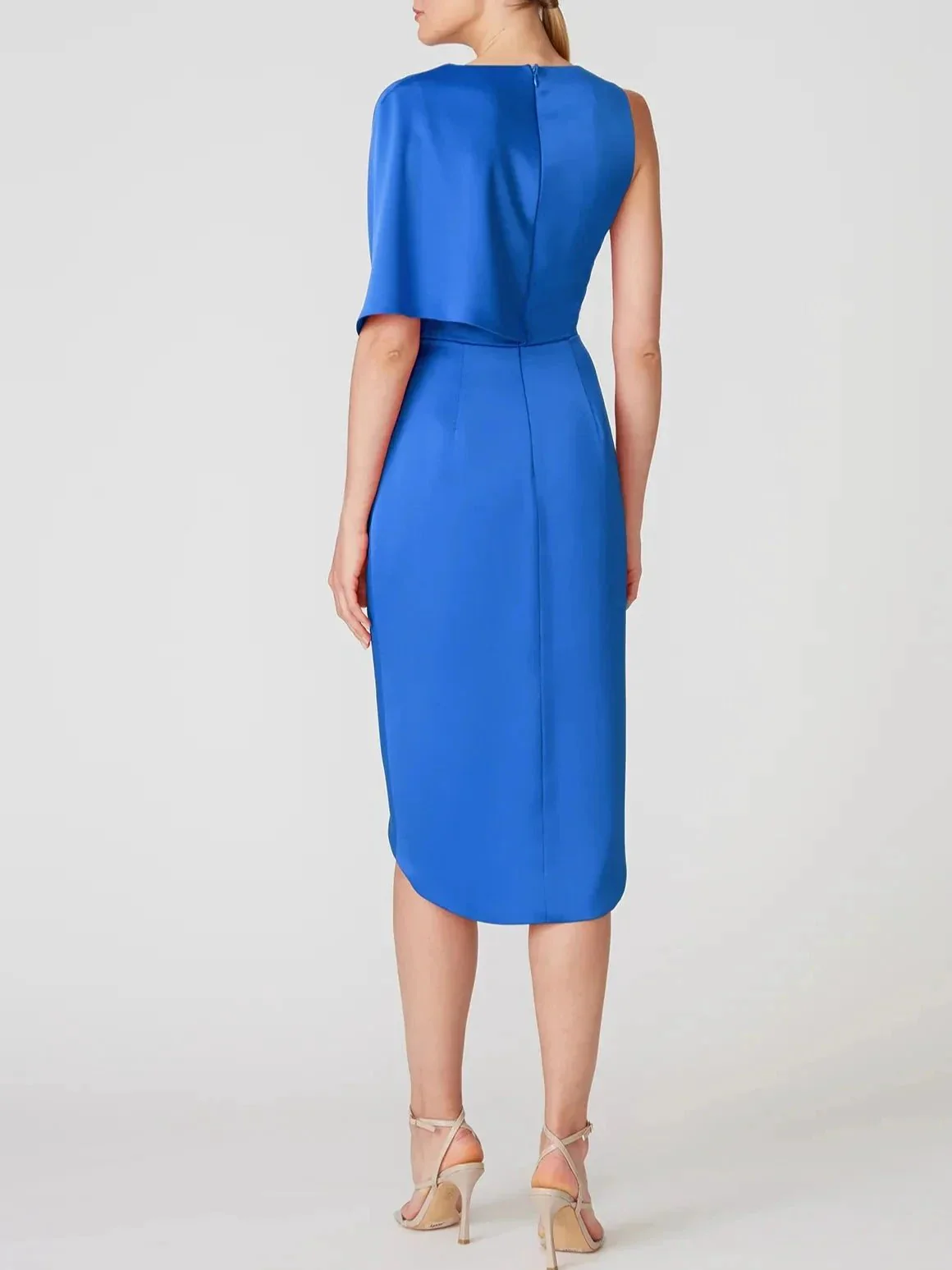 A-Line/Princess V-Neck Half Sleeves Asymmetrical Mother of the Bride Dresses with Ruffles - Image 3