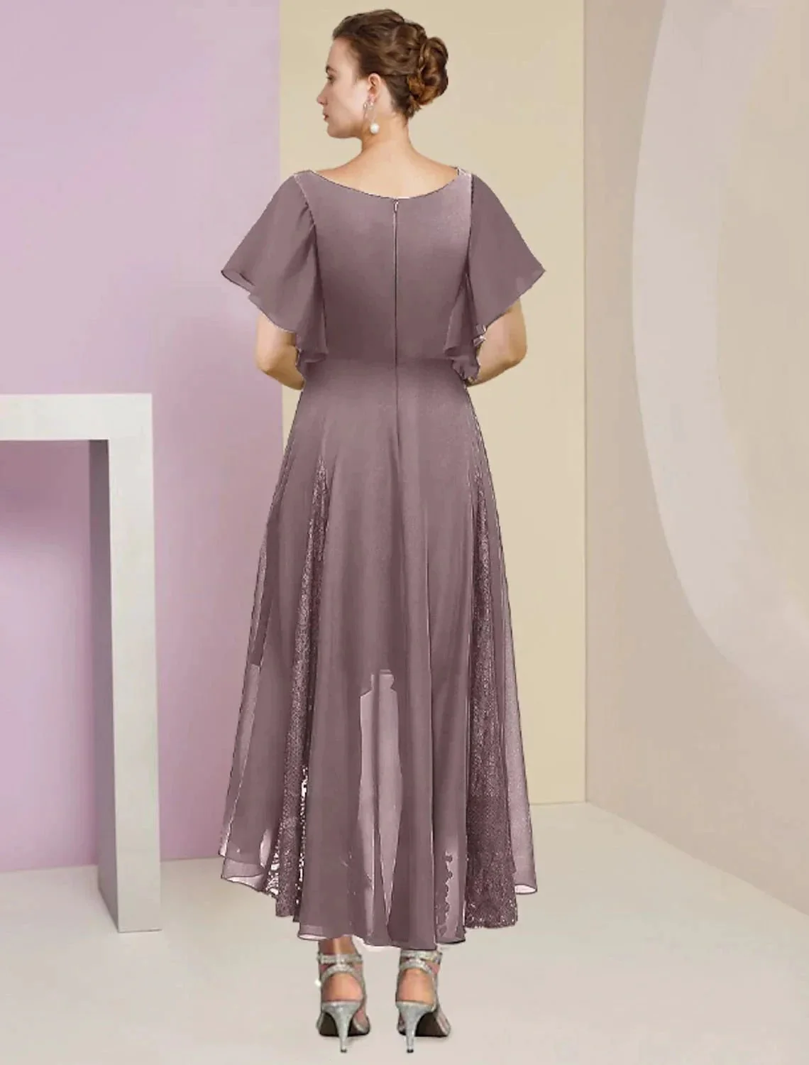 A-Line/Princess V-Neck Mother of the Bride Dresses with Applique - Image 2
