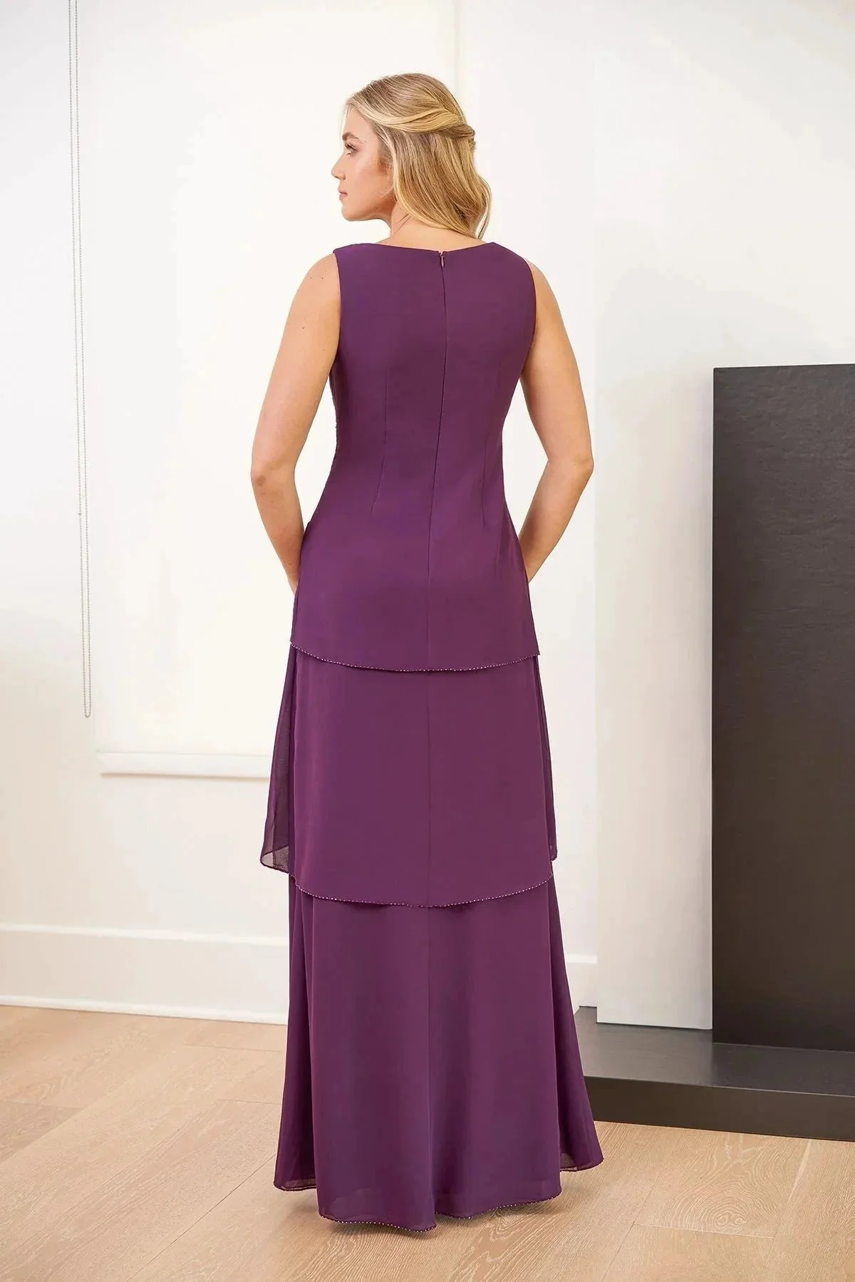 A-Line/Princess V-Neck Mother of the Bride Dresses with Beading & Wraps - Image 2