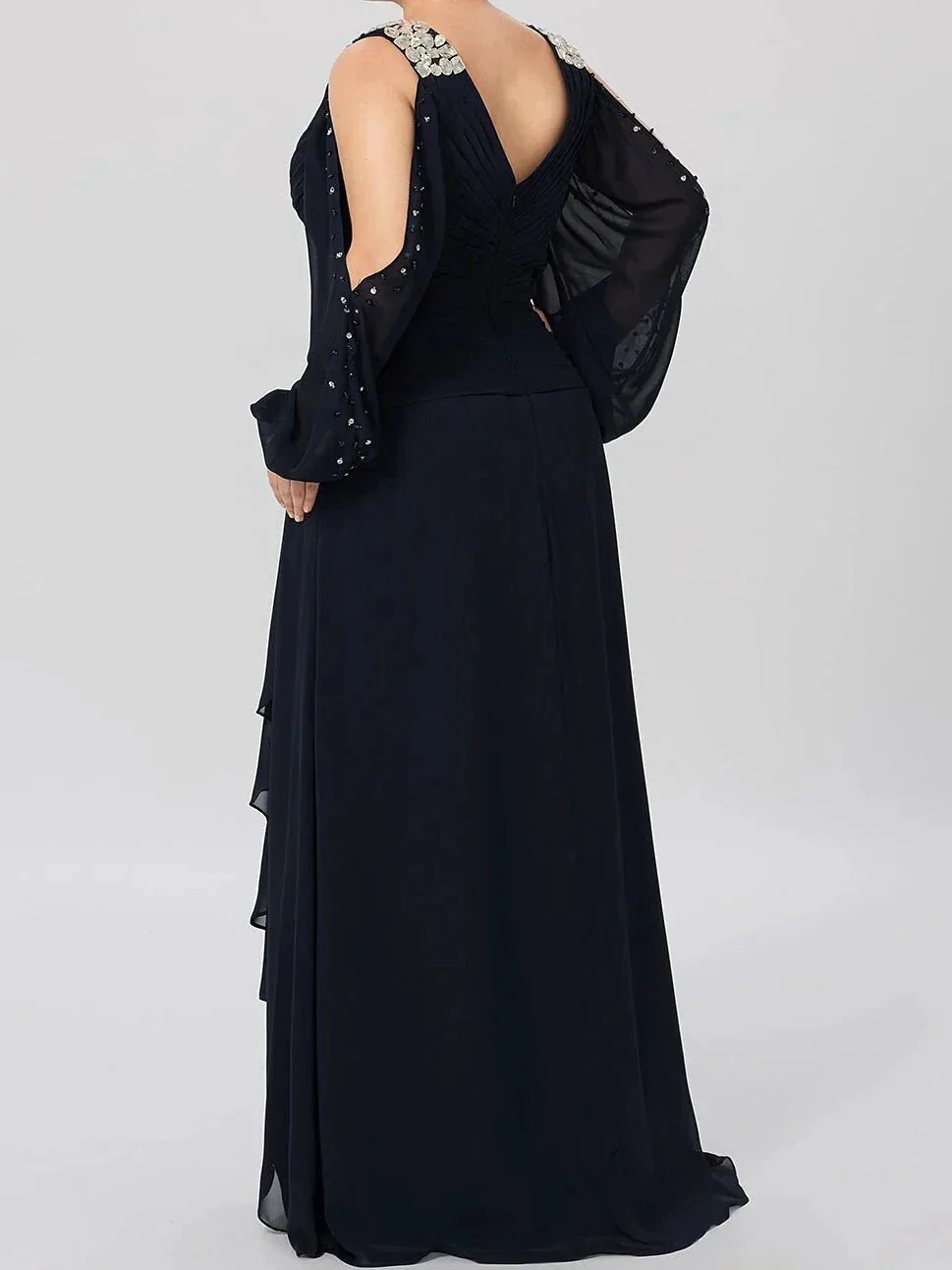 A-Line/Princess V-Neck Mother of the Bride Dresses with Rhinestones - Image 2