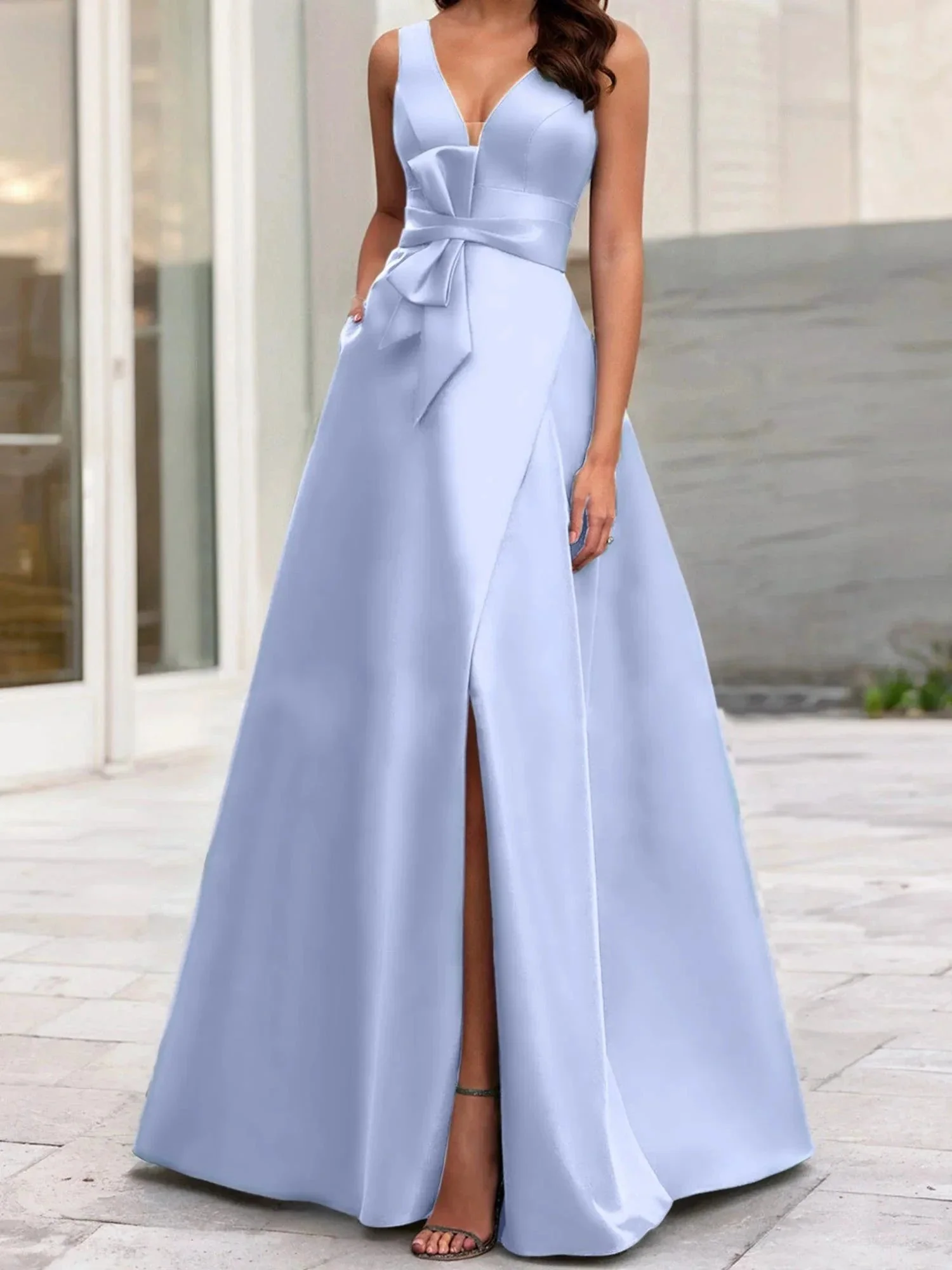A-Line/Princess V-Neck Sleeveless  Mother Of The Bride Dresses With Split Side - Image 93