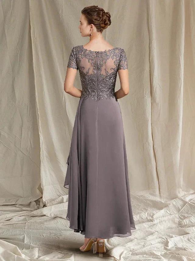 A-Line/Princess V-Neck Tea-Length Mother of the Bride Dresses - Image 2