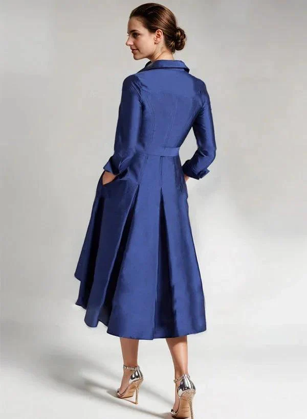 A-Line/Princess V-Neck Tea-Length Mother of the Bride Dresses - Image 2
