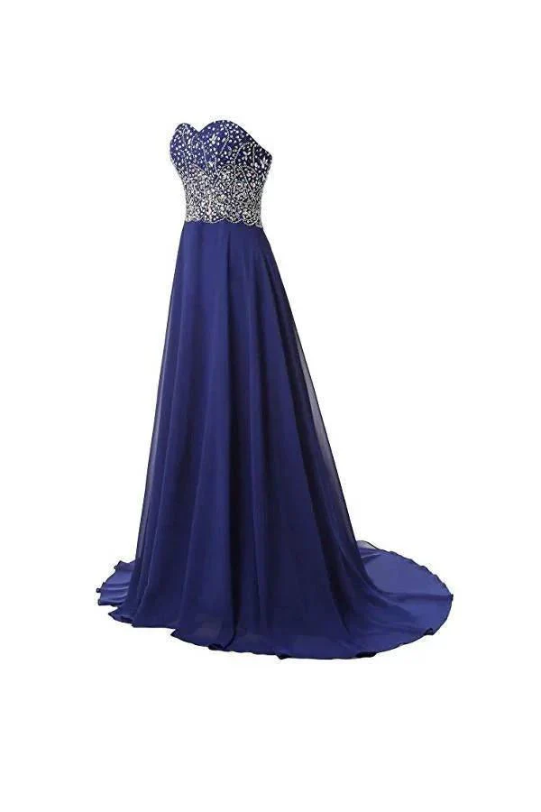 A Line Prom Dresses Chiffon Sweetheart Evening Dresses PG264 - Image 3