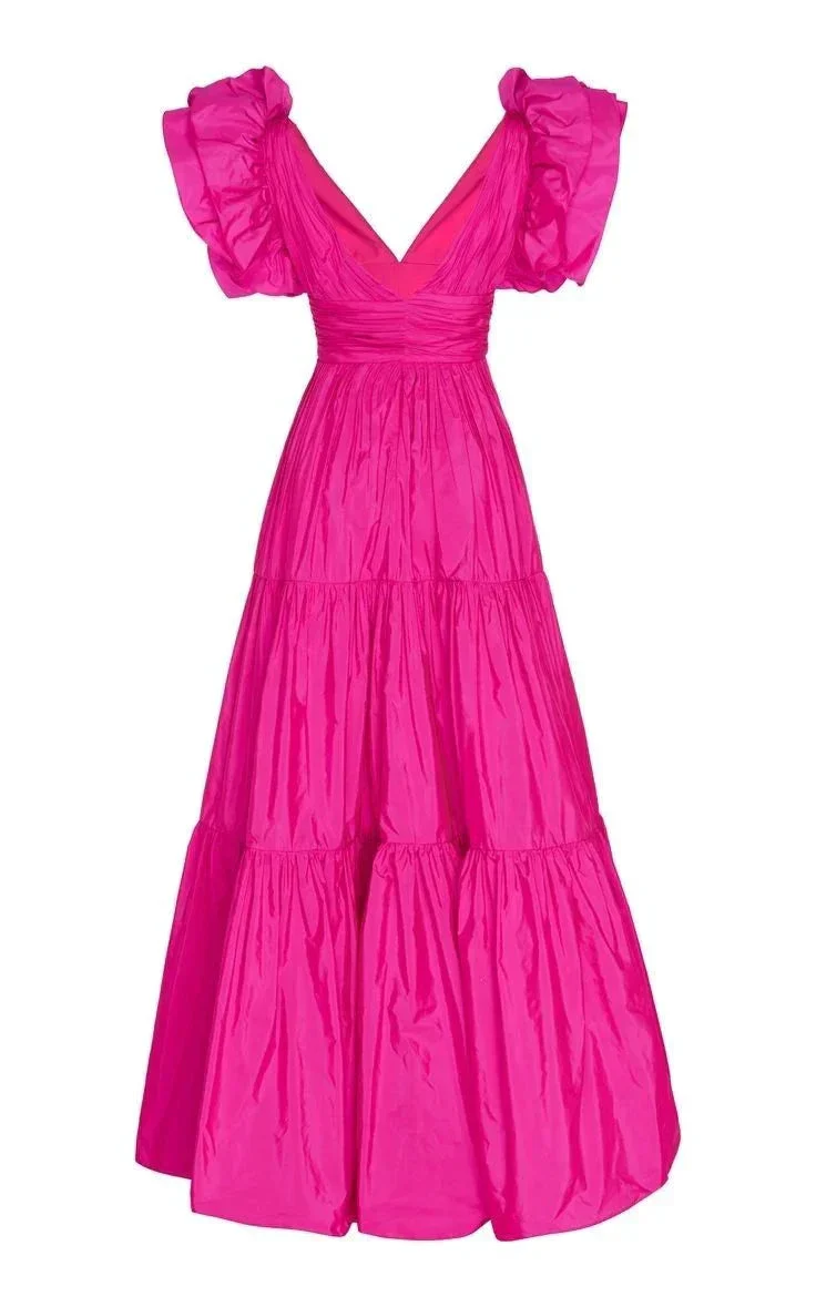 A Line Prom Dresses for Women V Neck Long  Formal Evening Gowns  Y3044 - Image 3
