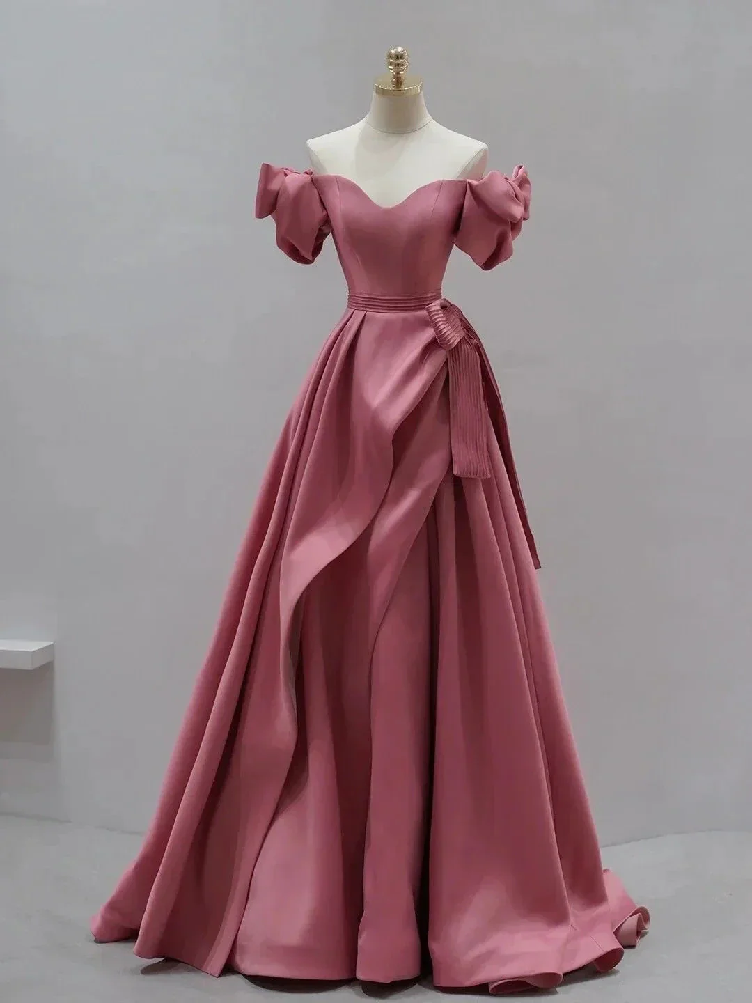 A-Line Satin Long Prom Dress,Formal Evening Dresses Y2586 - Image 2