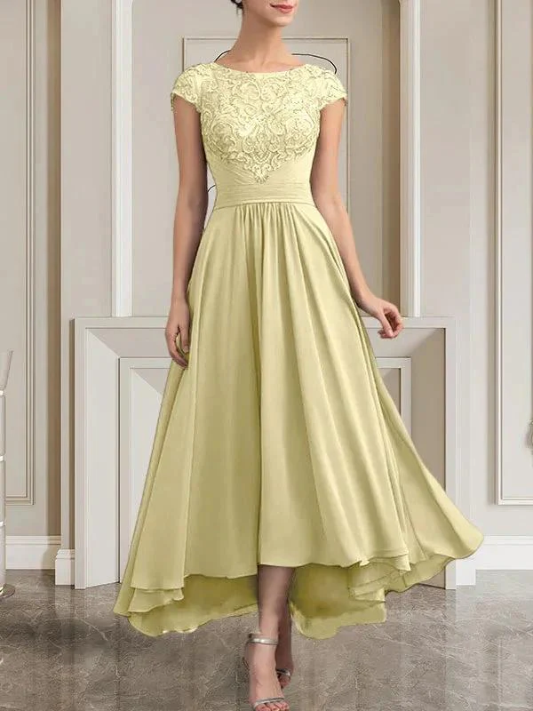 A-line Scoop Floor-Length Lace Chiffon Mother of the Bride Dress With Sequins - Image 12