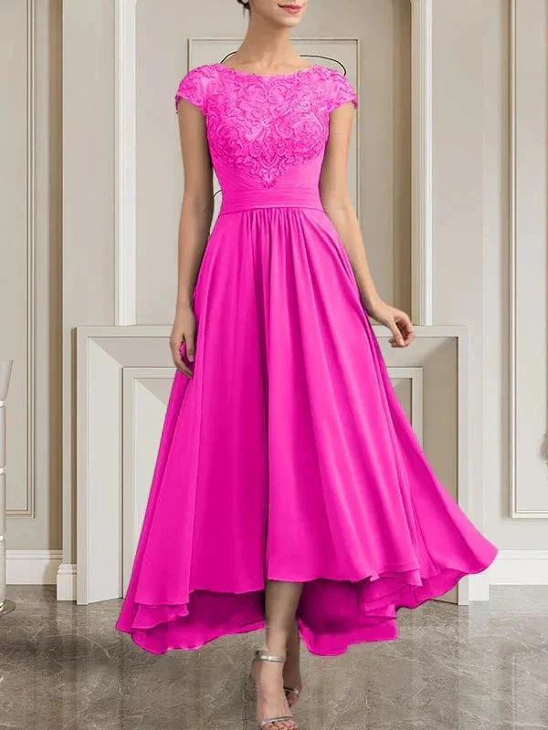 A-line Scoop Floor-Length Lace Chiffon Mother of the Bride Dress With Sequins - Image 13