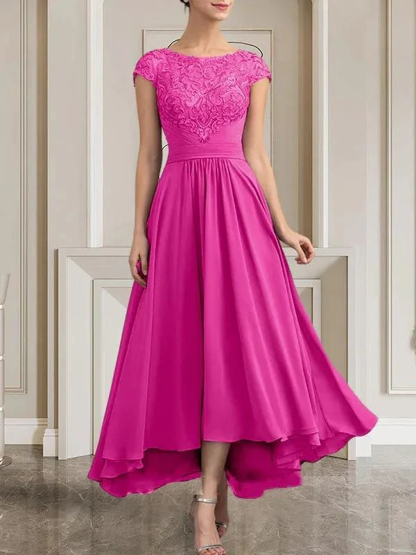 A-line Scoop Floor-Length Lace Chiffon Mother of the Bride Dress With Sequins - Image 14