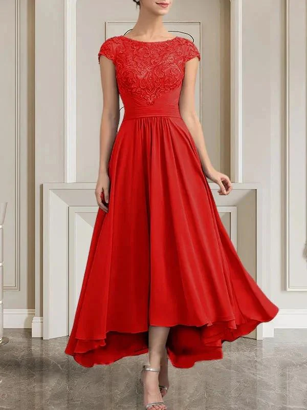 A-line Scoop Floor-Length Lace Chiffon Mother of the Bride Dress With Sequins - Image 15