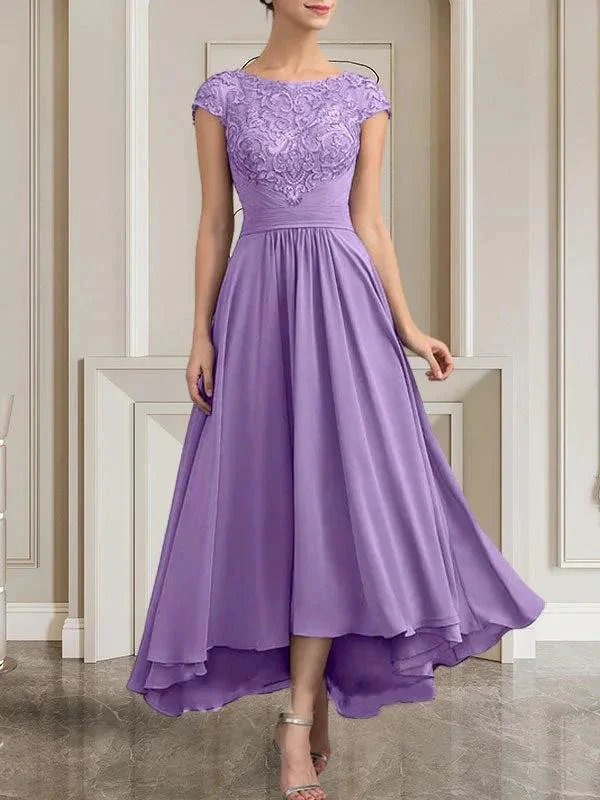 A-line Scoop Floor-Length Lace Chiffon Mother of the Bride Dress With Sequins - Image 17