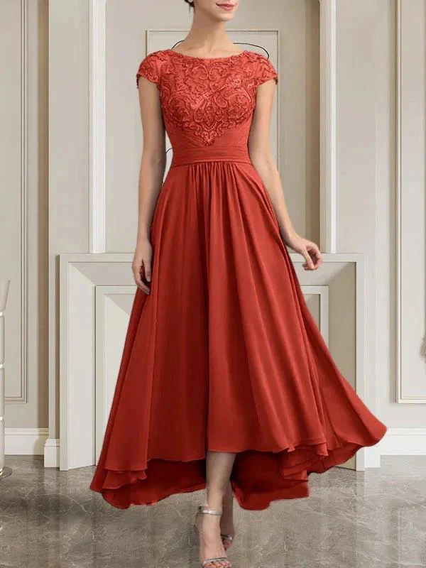 A-line Scoop Floor-Length Lace Chiffon Mother of the Bride Dress With Sequins - Image 18