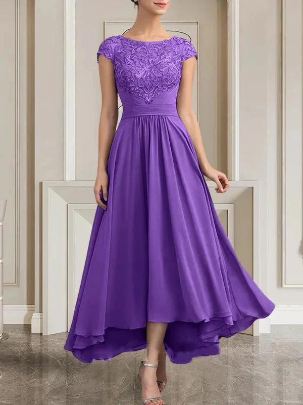 A-line Scoop Floor-Length Lace Chiffon Mother of the Bride Dress With Sequins - Image 19