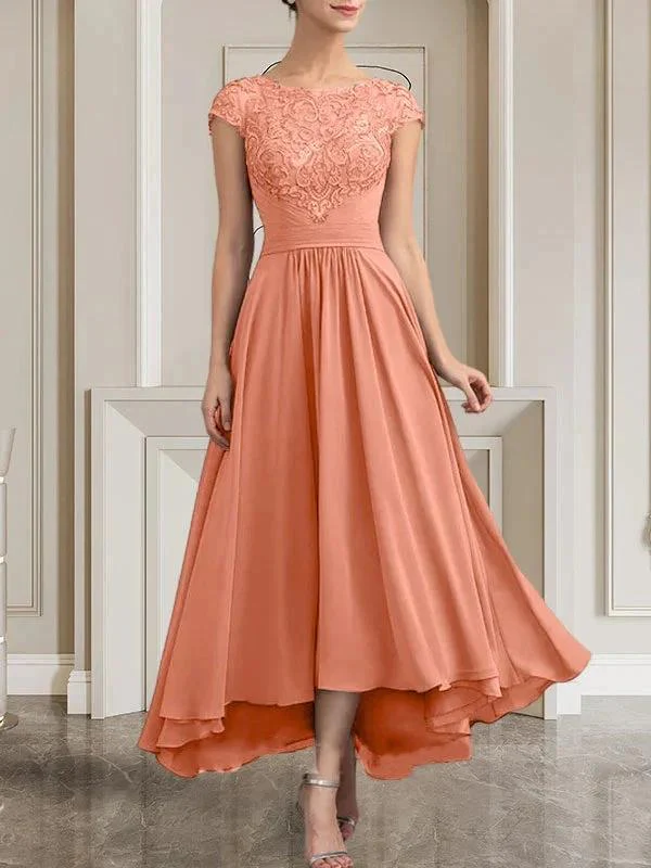 A-line Scoop Floor-Length Lace Chiffon Mother of the Bride Dress With Sequins - Image 22