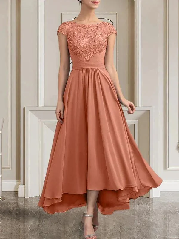 A-line Scoop Floor-Length Lace Chiffon Mother of the Bride Dress With Sequins - Image 23