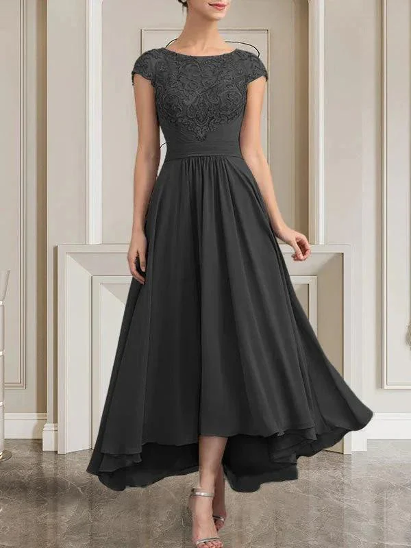 A-line Scoop Floor-Length Lace Chiffon Mother of the Bride Dress With Sequins - Image 25