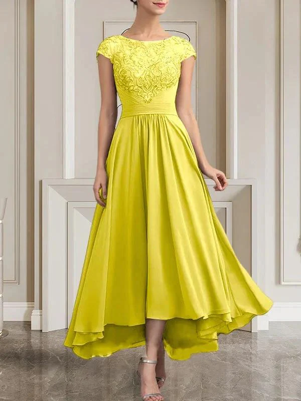 A-line Scoop Floor-Length Lace Chiffon Mother of the Bride Dress With Sequins - Image 27