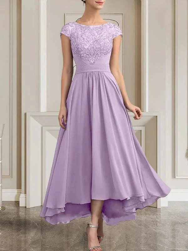 A-line Scoop Floor-Length Lace Chiffon Mother of the Bride Dress With Sequins - Image 29