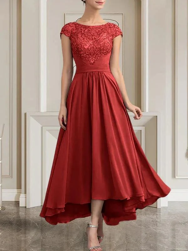 A-line Scoop Floor-Length Lace Chiffon Mother of the Bride Dress With Sequins - Image 33