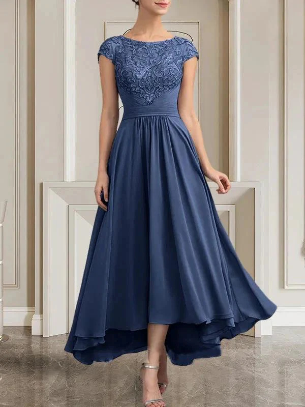 A-line Scoop Floor-Length Lace Chiffon Mother of the Bride Dress With Sequins - Image 38