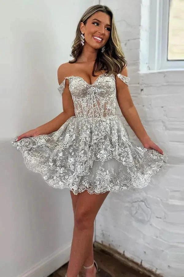 A-Line Sequins Appliques Red Short Homecoming Cocktail Dress PD497 - Image 8